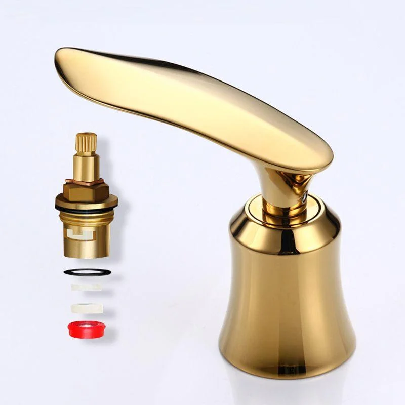 5.1" H Brass Basin Lavatory Tap Double Handles Bathroom Tap -Bathlova