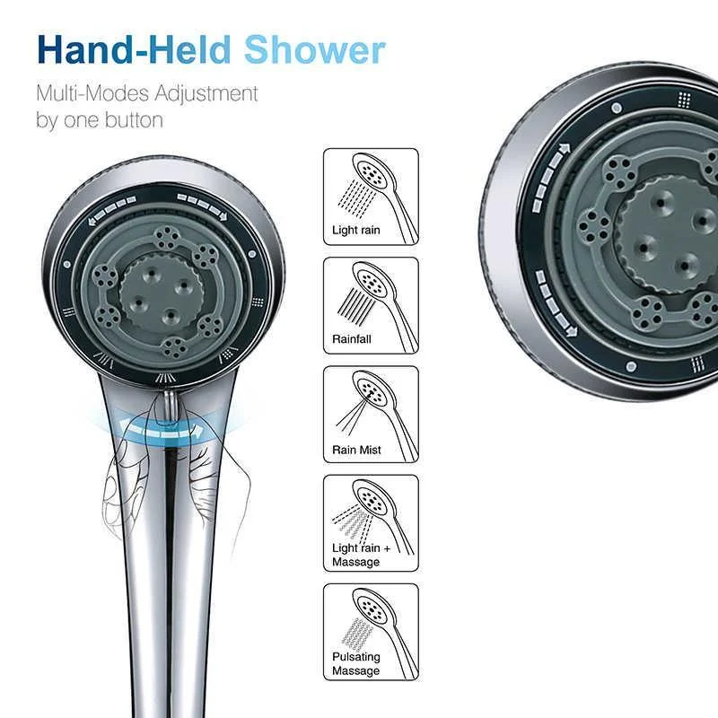 5 Functions Single Handheld Shower Head Massage & Mist -Bathlova