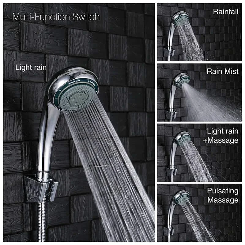 5 Functions Single Handheld Shower Head Massage & Mist -Bathlova