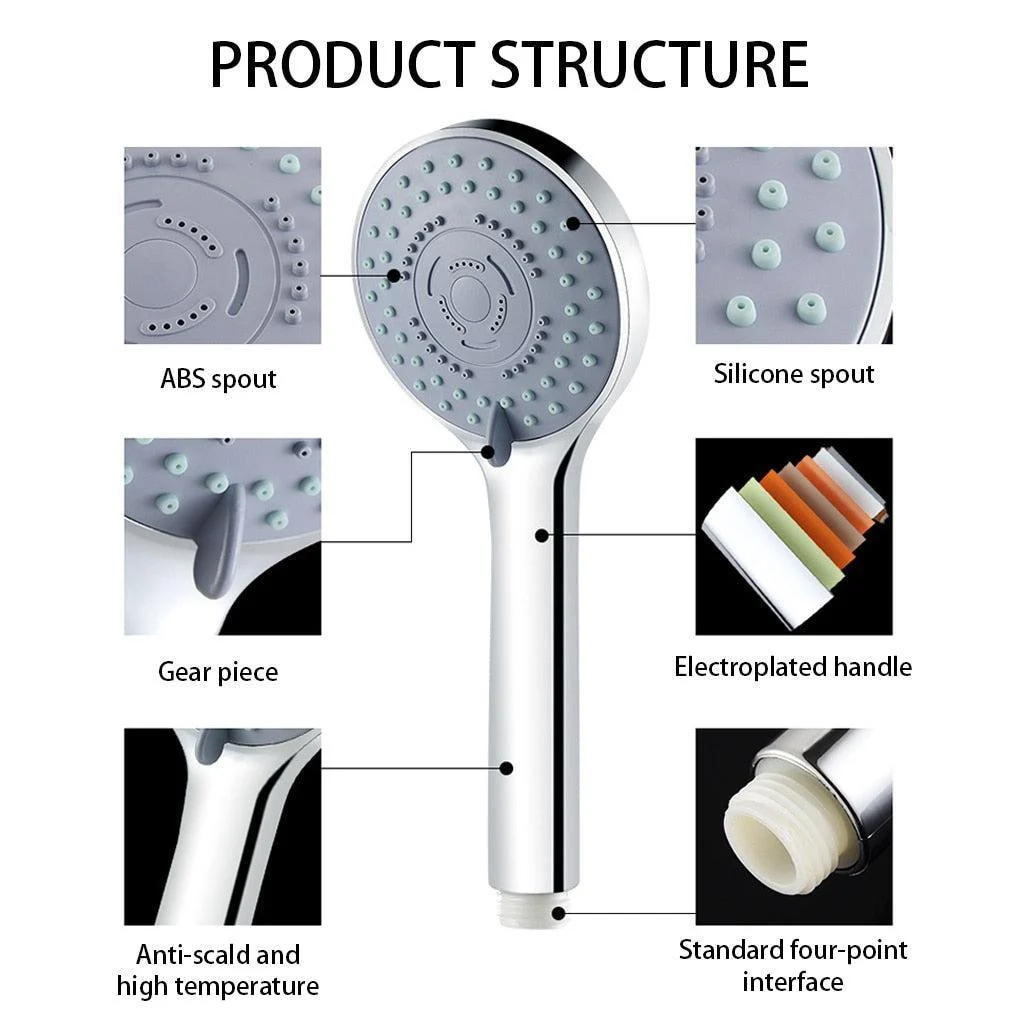 5 Modes Shower Adjustable Jetting Showerhead Water Handheld Shower -Bathlova