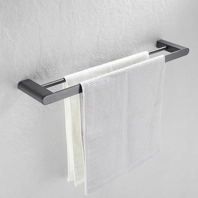 5-Piece Modern Bath Hardware Set in Stainless Steel with Towel Bar/Robe Hooks/Paper Holder -Bathlova