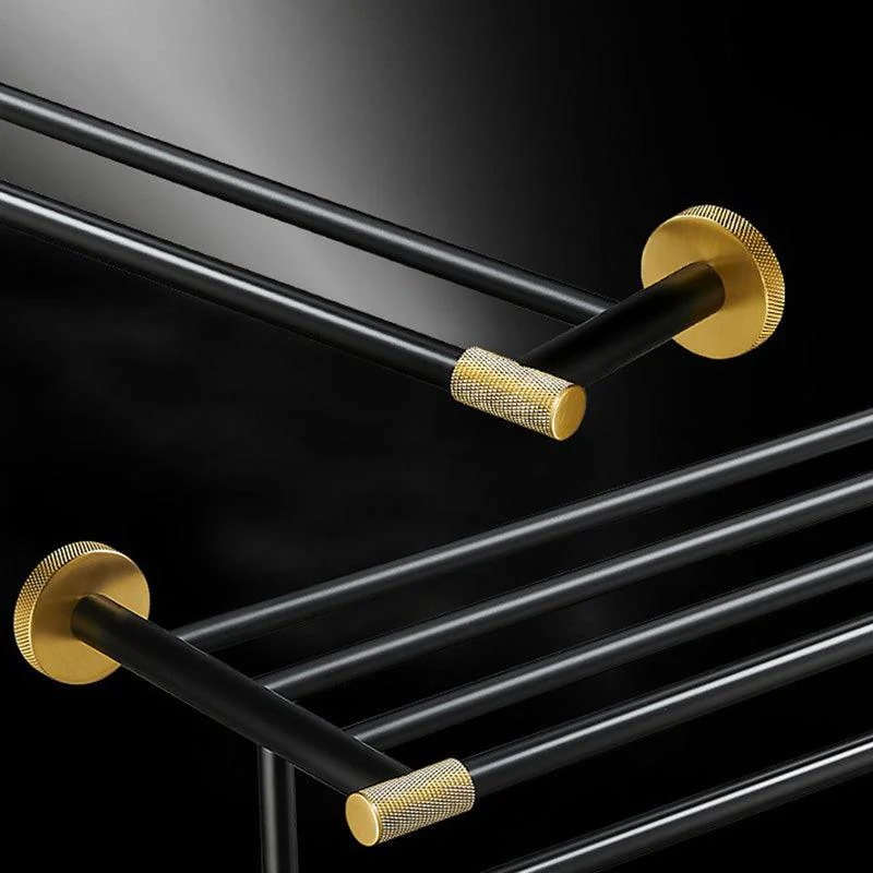 5-Piece Modern Bathroom Accessory Black Brass Bath Hardware Set -Bathlova