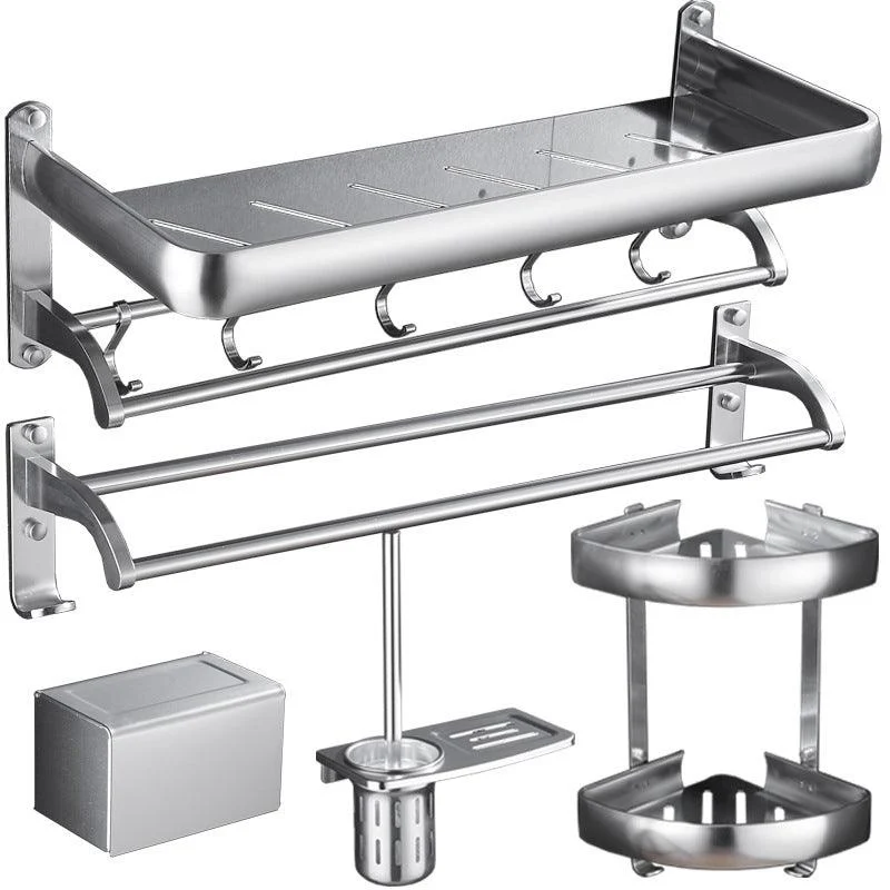 5-Piece Modern Bathroom Accessory Set with Bath Shelf/Towel Bar/Paper Holder -Bathlova