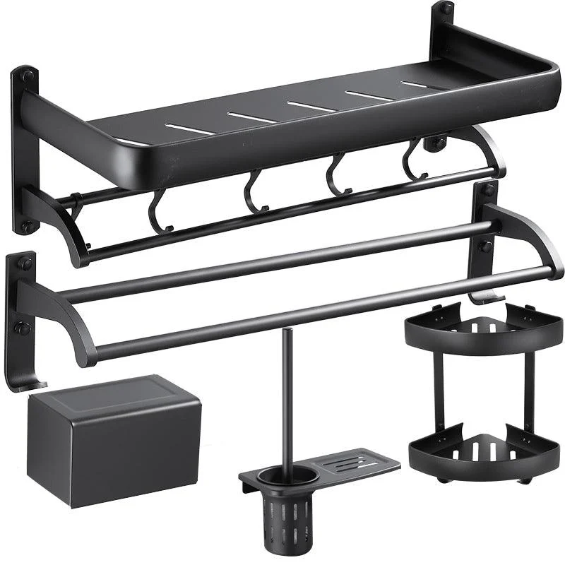 5-Piece Modern Bathroom Accessory Set with Bath Shelf/Towel Bar/Paper Holder -Bathlova