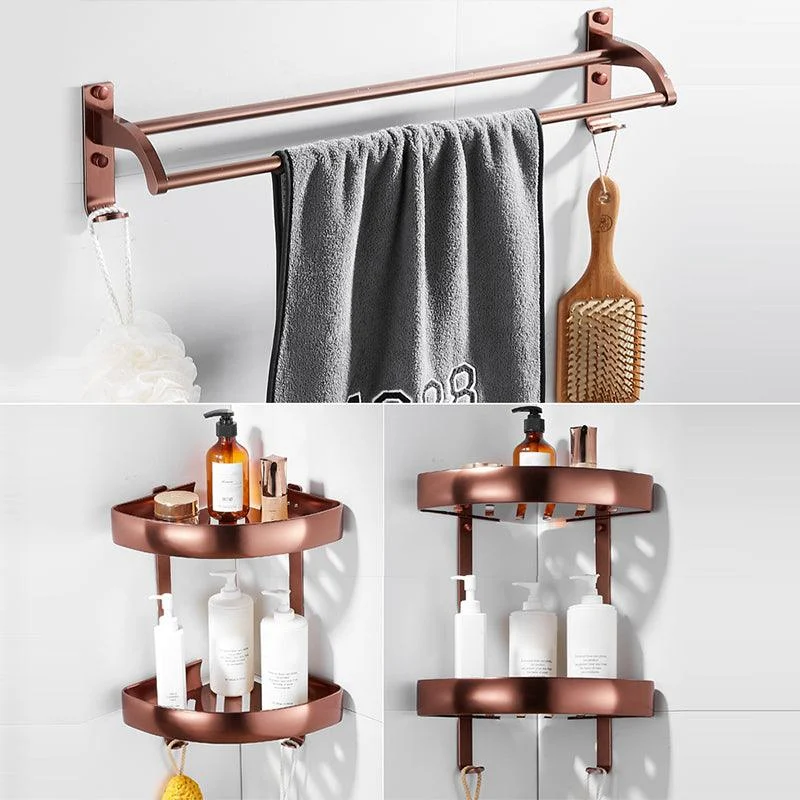 5-Piece Modern Bathroom Accessory Set with Bath Shelf/Towel Bar/Paper Holder -Bathlova