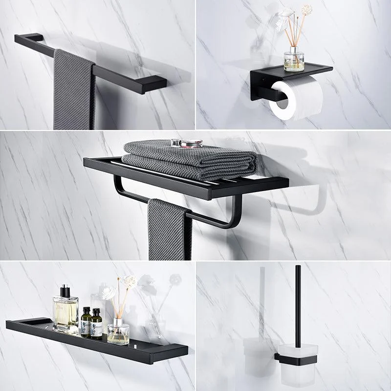 5-Piece Modernism Bath Hardware Set in Stainless Steel Matte Black -Bathlova