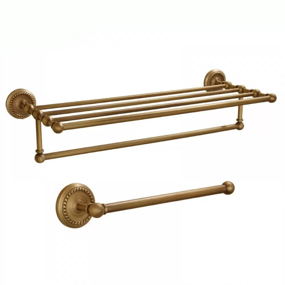 5-Piece Traditional Bathroom Accessory As Individual Or As a Set in Brushed Brass -Bathlova