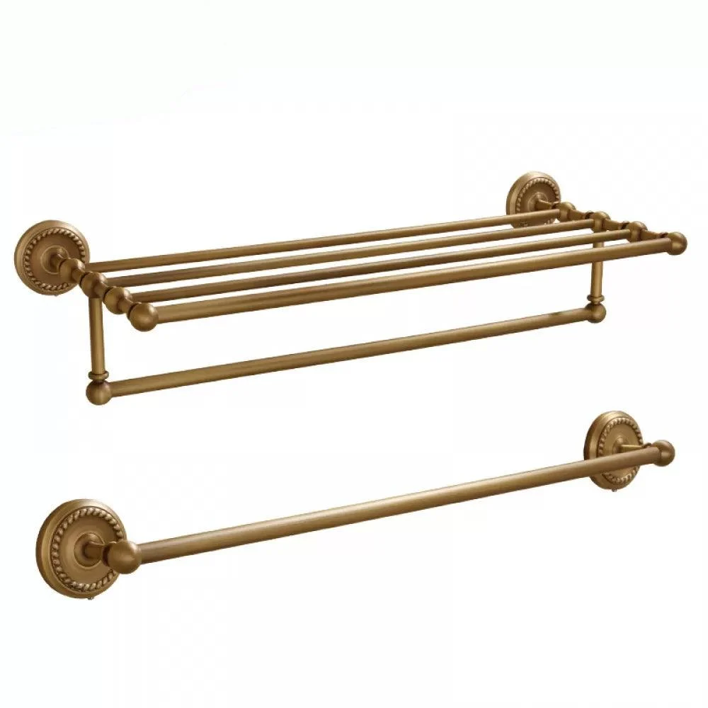 5-Piece Traditional Bathroom Accessory As Individual Or As a Set in Brushed Brass -Bathlova