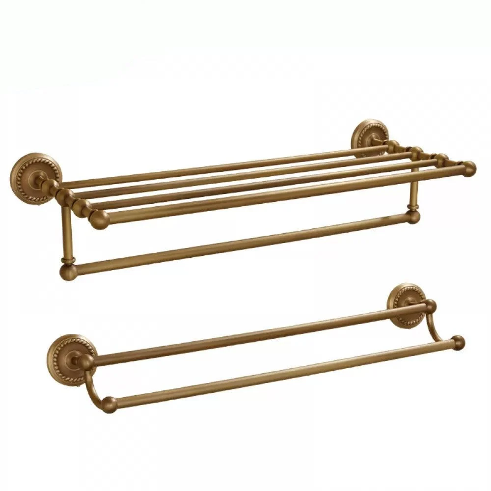 5-Piece Traditional Bathroom Accessory As Individual Or As a Set in Brushed Brass -Bathlova