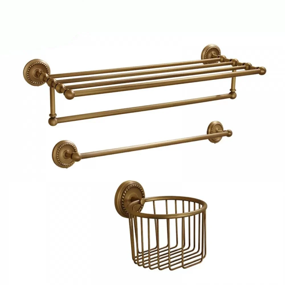 5-Piece Traditional Bathroom Accessory As Individual Or As a Set in Brushed Brass -Bathlova