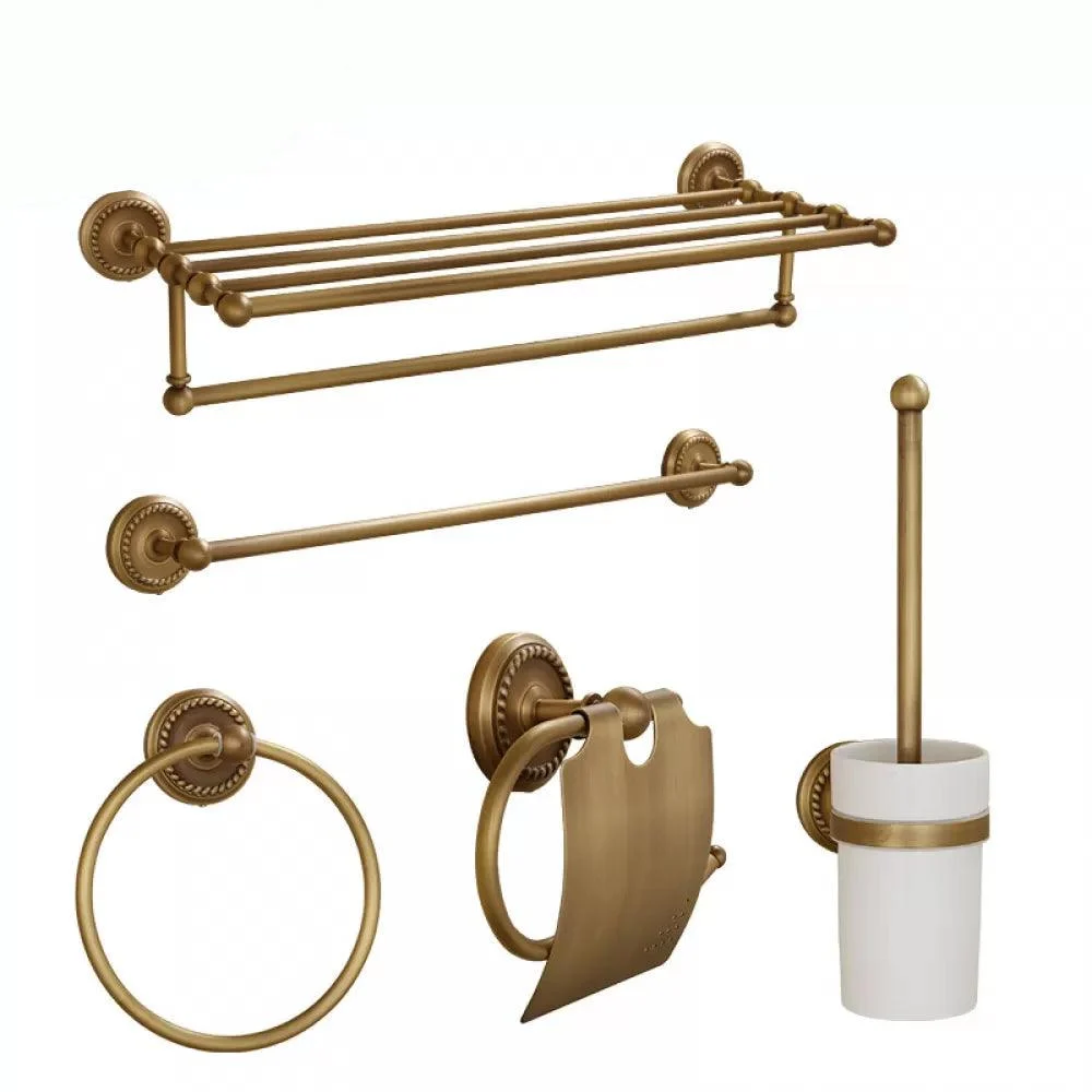 5-Piece Traditional Bathroom Accessory As Individual Or As a Set in Brushed Brass -Bathlova