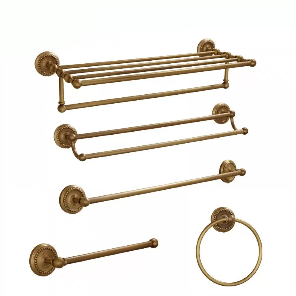 5-Piece Traditional Bathroom Accessory As Individual Or As a Set in Brushed Brass -Bathlova