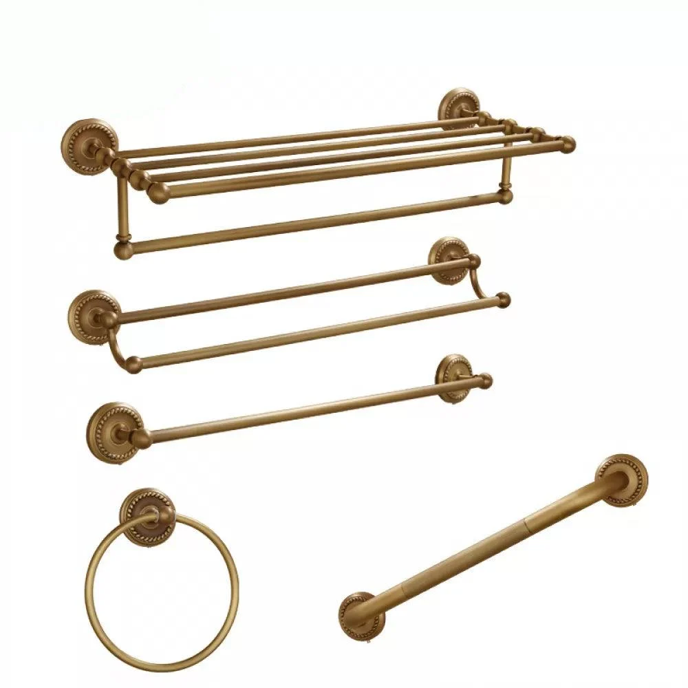 5-Piece Traditional Bathroom Accessory As Individual Or As a Set in Brushed Brass -Bathlova