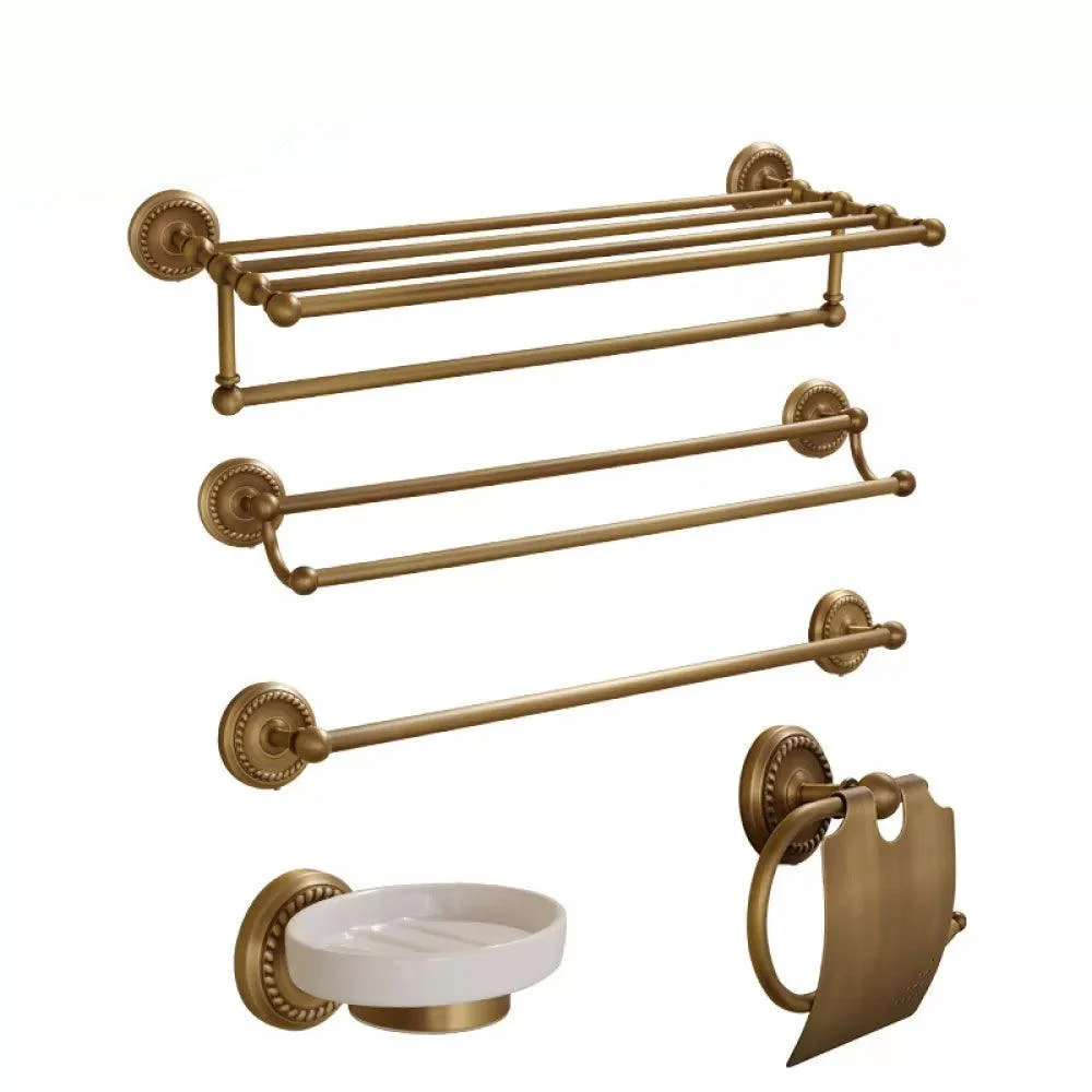 5-Piece Traditional Bathroom Accessory As Individual Or As a Set in Brushed Brass -Bathlova