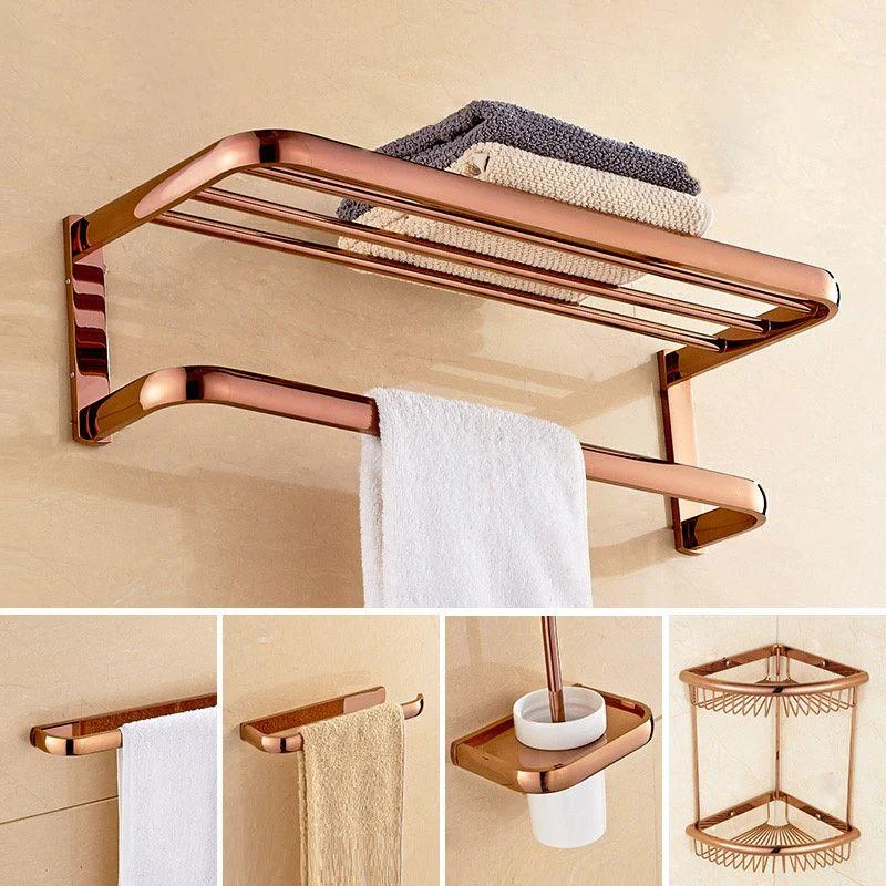 5-Piece Vintage Bathroom Accessory Set Brass Bath Hardware Set -Bathlova