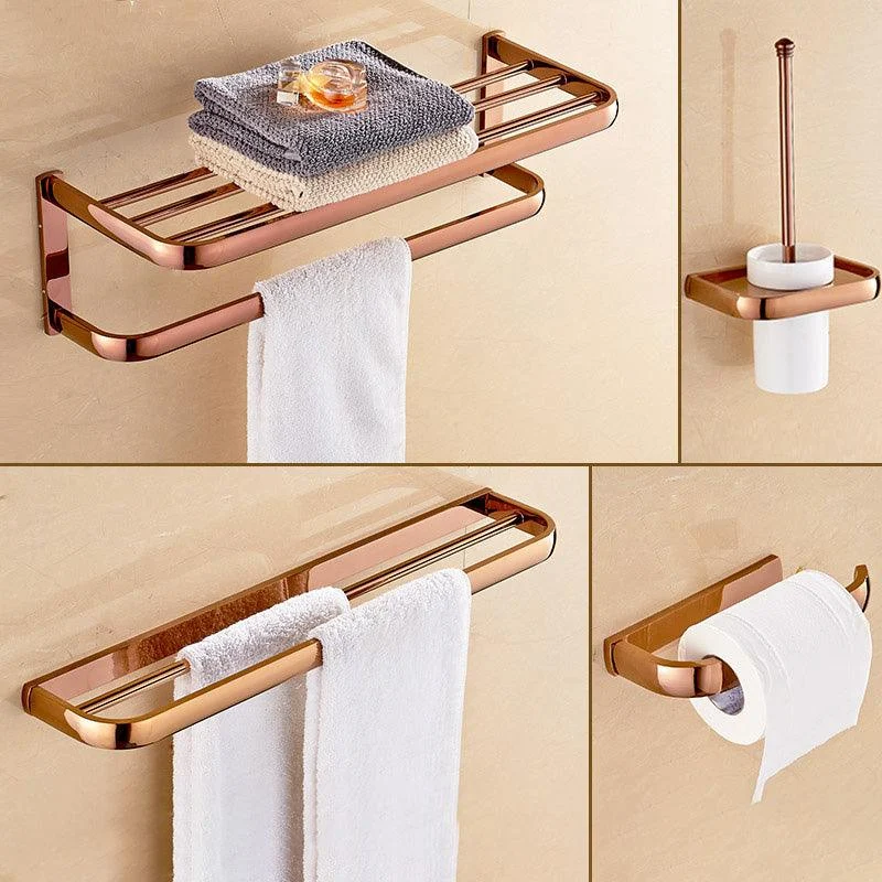 5-Piece Vintage Bathroom Accessory Set Brass Bath Hardware Set -Bathlova