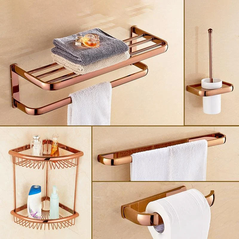 5-Piece Vintage Bathroom Accessory Set Brass Bath Hardware Set -Bathlova