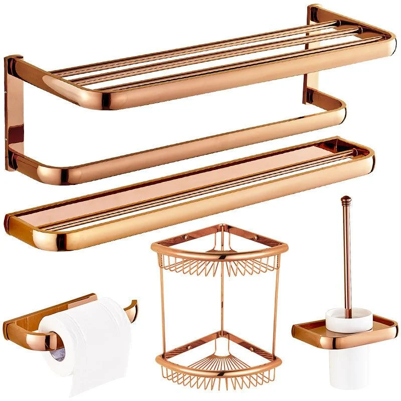 5-Piece Vintage Bathroom Accessory Set Brass Bath Hardware Set -Bathlova