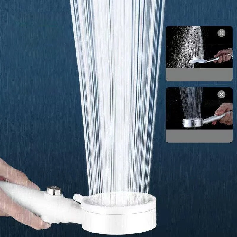 5 Sprays Shower Head Round Wall Mounted Plastic Wall Supply Holder Handheld Shower Head -Bathlova