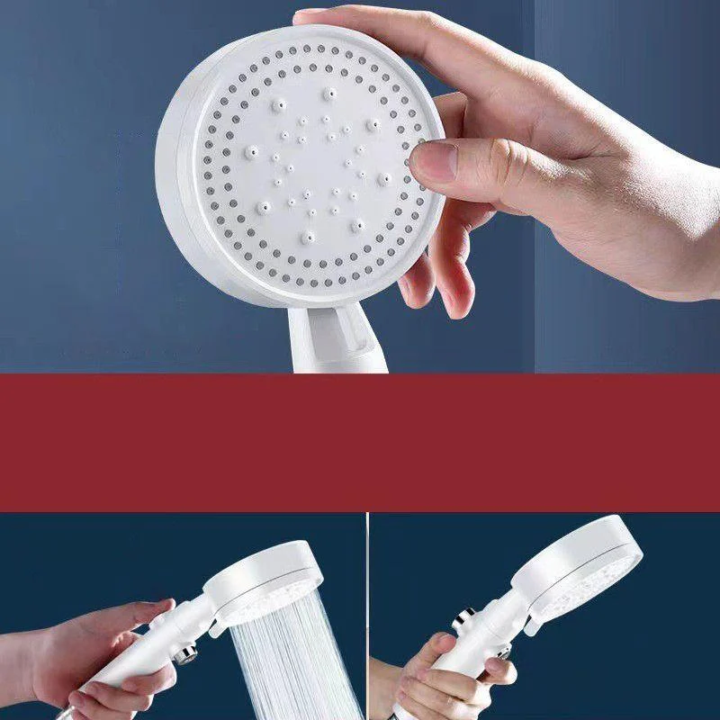 5 Sprays Shower Head Round Wall Mounted Plastic Wall Supply Holder Handheld Shower Head -Bathlova