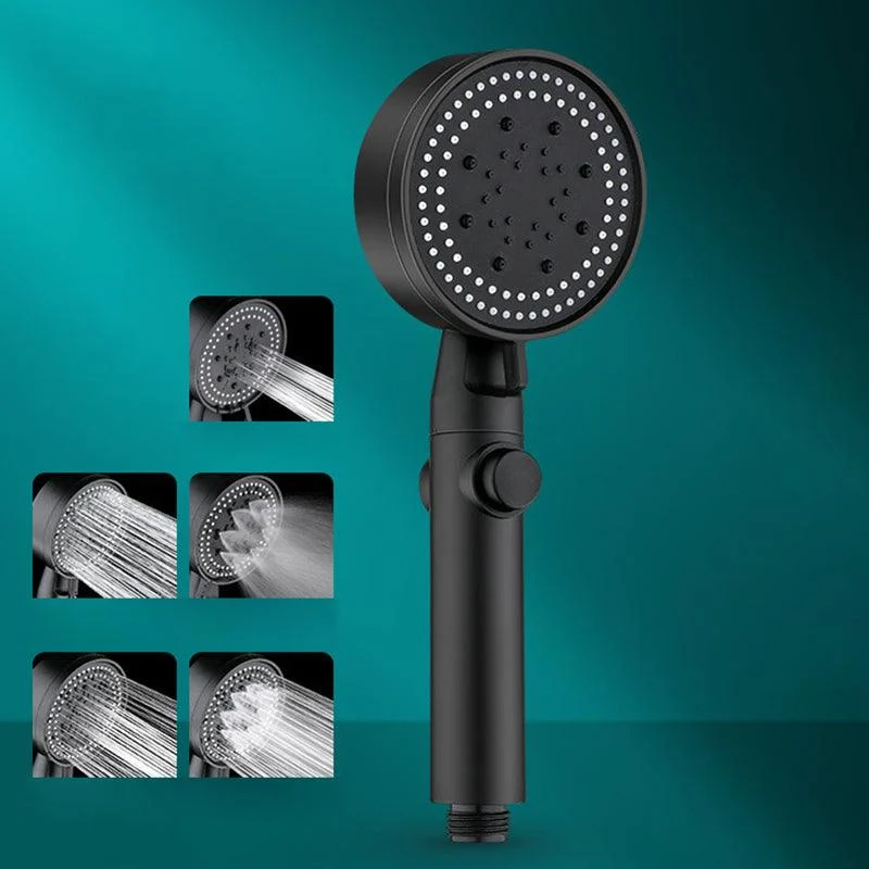 5 Sprays Shower Head Round Wall Mounted Plastic Wall Supply Holder Handheld Shower Head -Bathlova