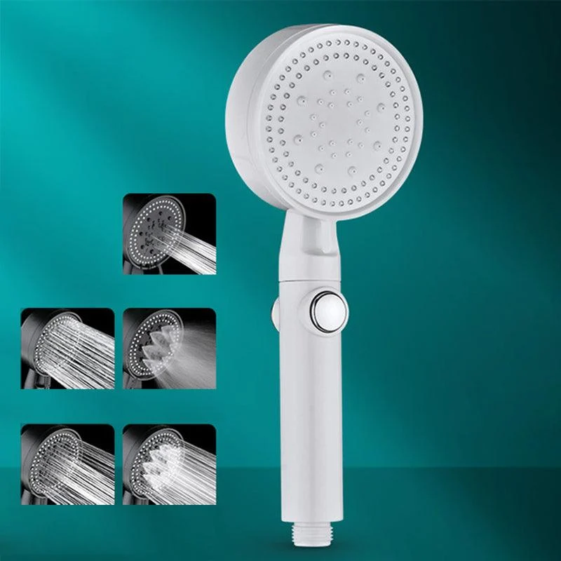 5 Sprays Shower Head Round Wall Mounted Plastic Wall Supply Holder Handheld Shower Head -Bathlova