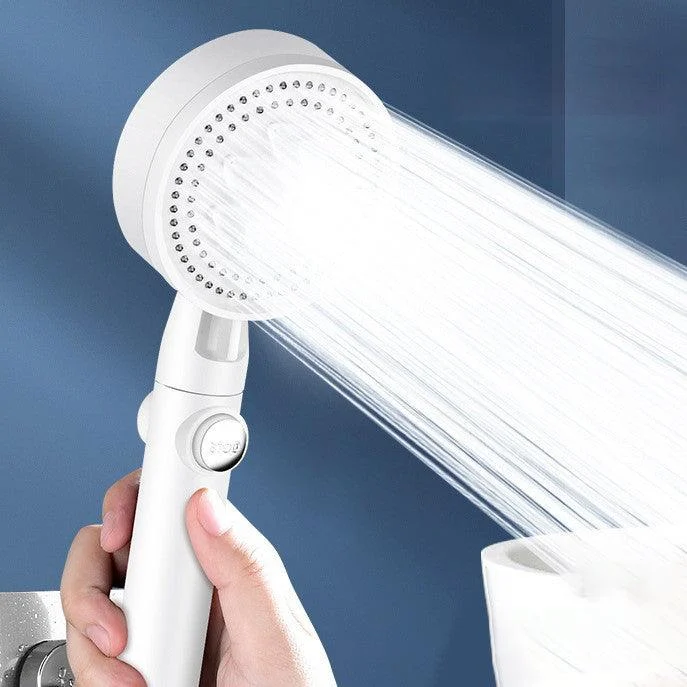 5 Sprays Shower Head Round Wall Mounted Plastic Wall Supply Holder Handheld Shower Head -Bathlova