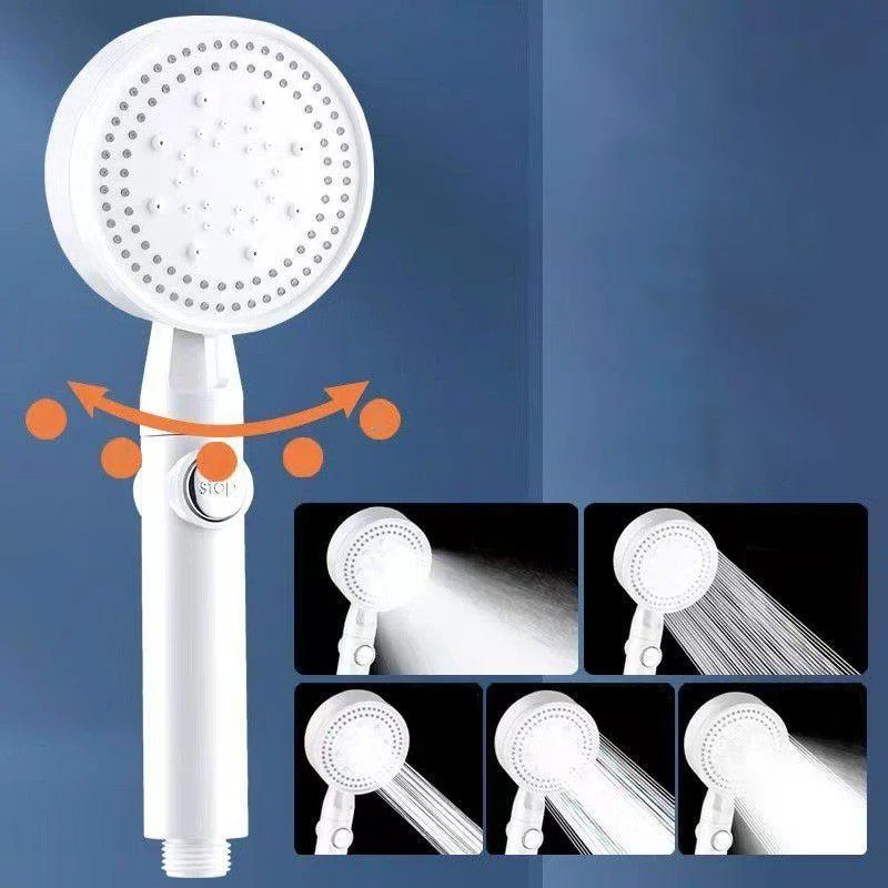 5 Sprays Shower Head Round Wall Mounted Plastic Wall Supply Holder Handheld Shower Head -Bathlova