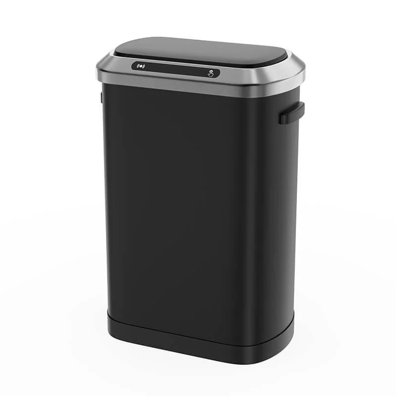 50L Smart 13 Gallon Trash Can with Soft-Close Lid - Black Automatic Motion Sensor Trash Can -Bathlova