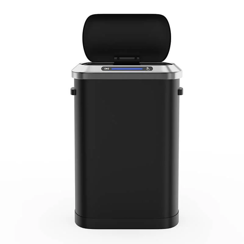 50L Smart 13 Gallon Trash Can with Soft-Close Lid - Black Automatic Motion Sensor Trash Can -Bathlova