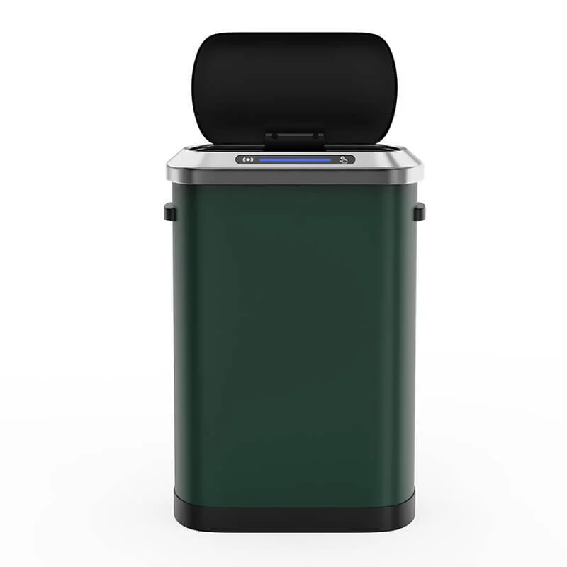 50L Smart 13 Gallon Trash Can with Soft-Close Lid - Green Automatic Trash Can -Bathlova