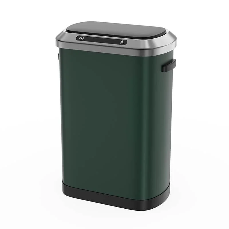 50L Smart 13 Gallon Trash Can with Soft-Close Lid - Green Automatic Trash Can -Bathlova