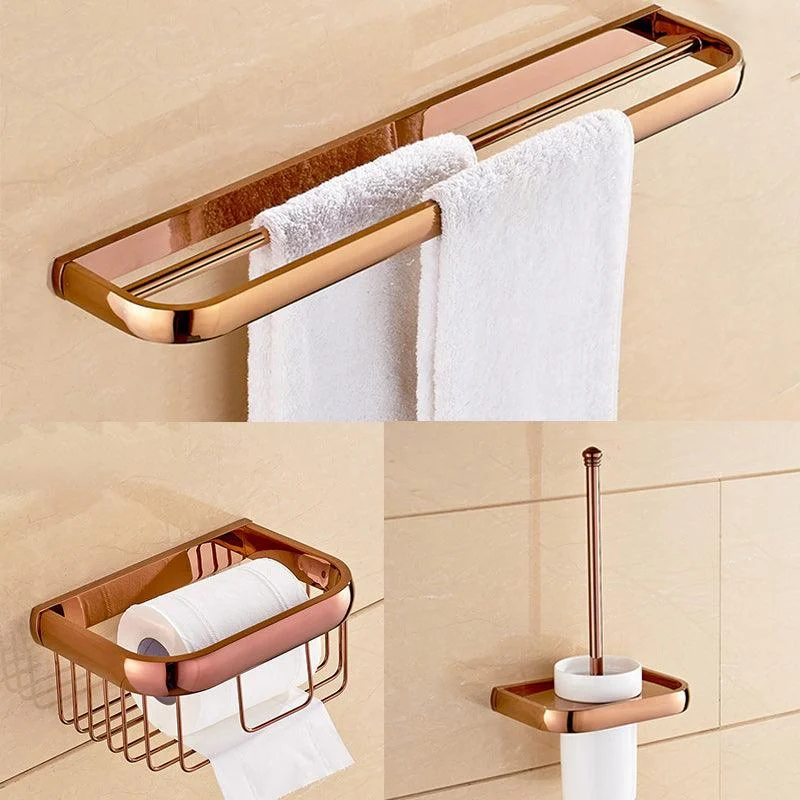 6 Piece Bathroom Accessory Set Vintage Brass Bath Hardware Set -Bathlova