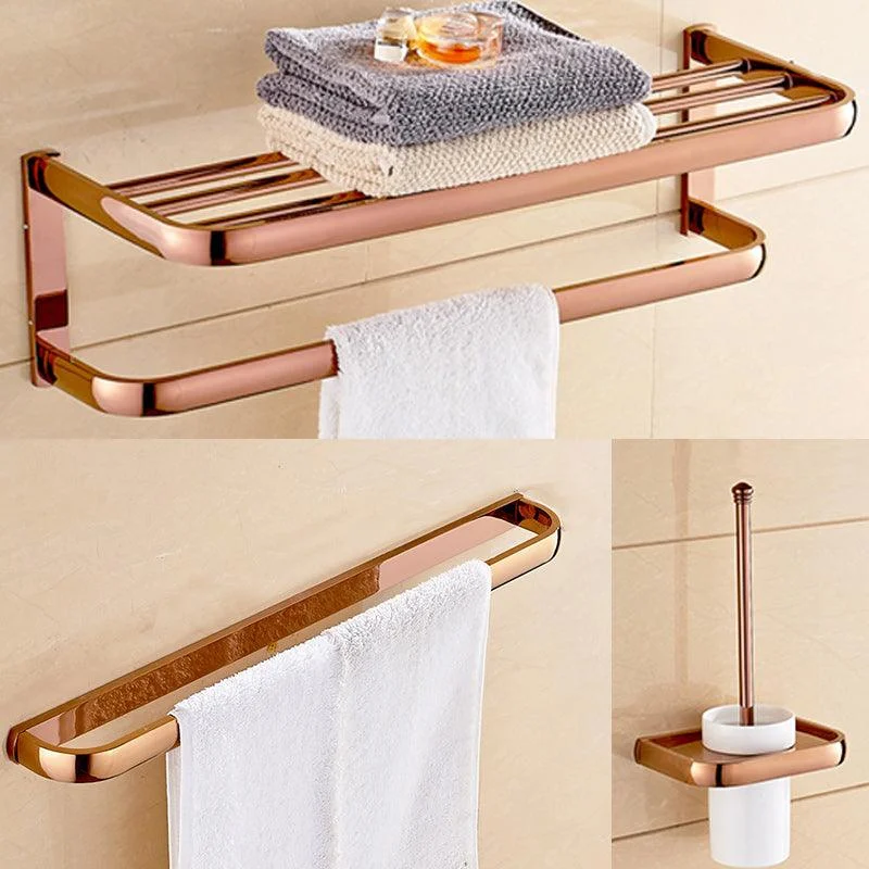 6 Piece Bathroom Accessory Set Vintage Brass Bath Hardware Set -Bathlova