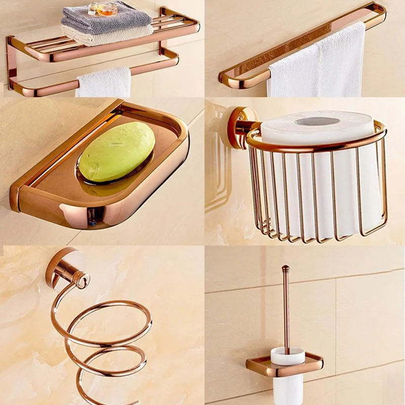 6 Piece Bathroom Accessory Set Vintage Brass Bath Hardware Set -Bathlova