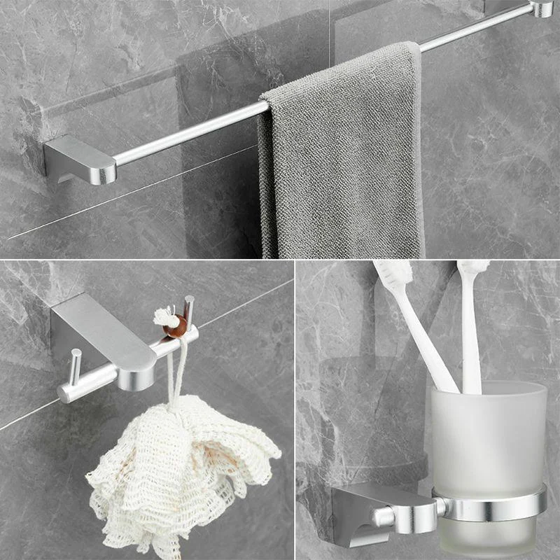 6-Piece Chrome Bathroom Accessory as Individual or as a Set with Towel Ring Bar -Bathlova