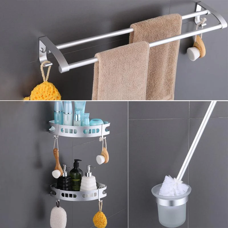 6-Piece Modern Bath Hardware Set in Aluminum with Towel Bar/Paper Holder -Bathlova