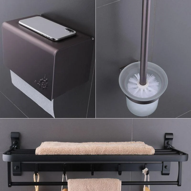 6-Piece Modern Bath Hardware Set in Aluminum with Towel Bar/Paper Holder -Bathlova