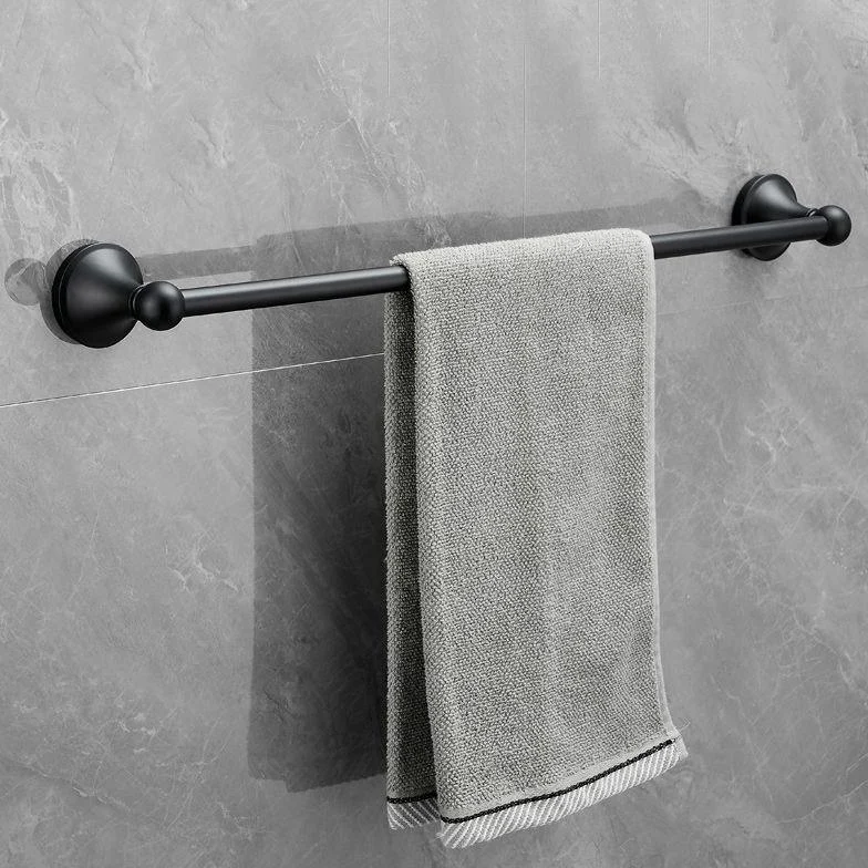 6-Piece Modern Bath Hardware Set in Stainless Steel Matte Black Robe Hooks/Towel Ring Bar -Bathlova