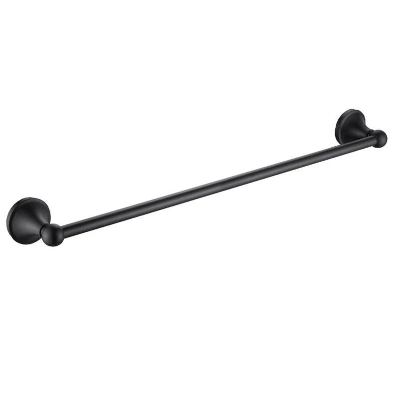 6-Piece Modern Bath Hardware Set in Stainless Steel Matte Black Robe Hooks/Towel Ring Bar -Bathlova