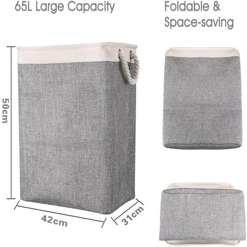 65L Large Collapsible Linen Hamper -Bathlova