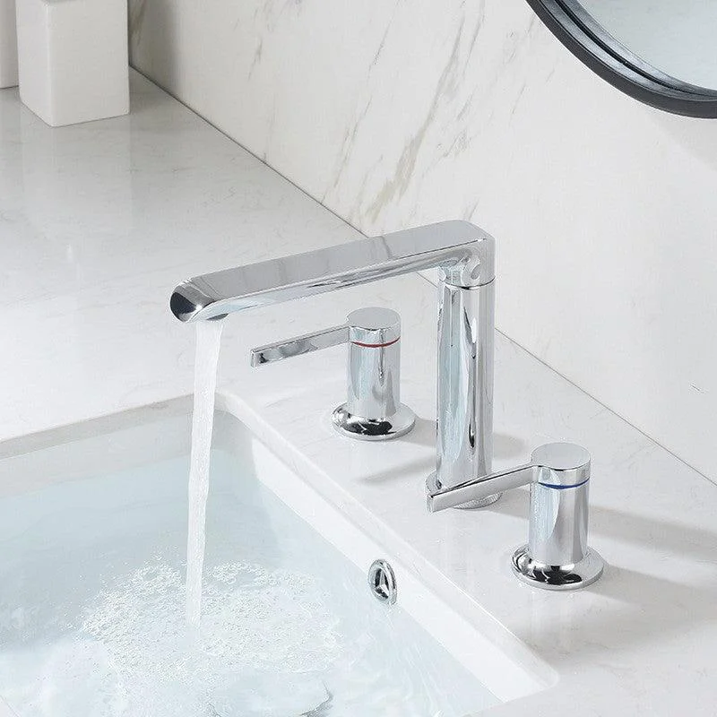 7.28" H Luxury Vanity Sink Tap 3-hole Circular Bathroom Tap -Bathlova