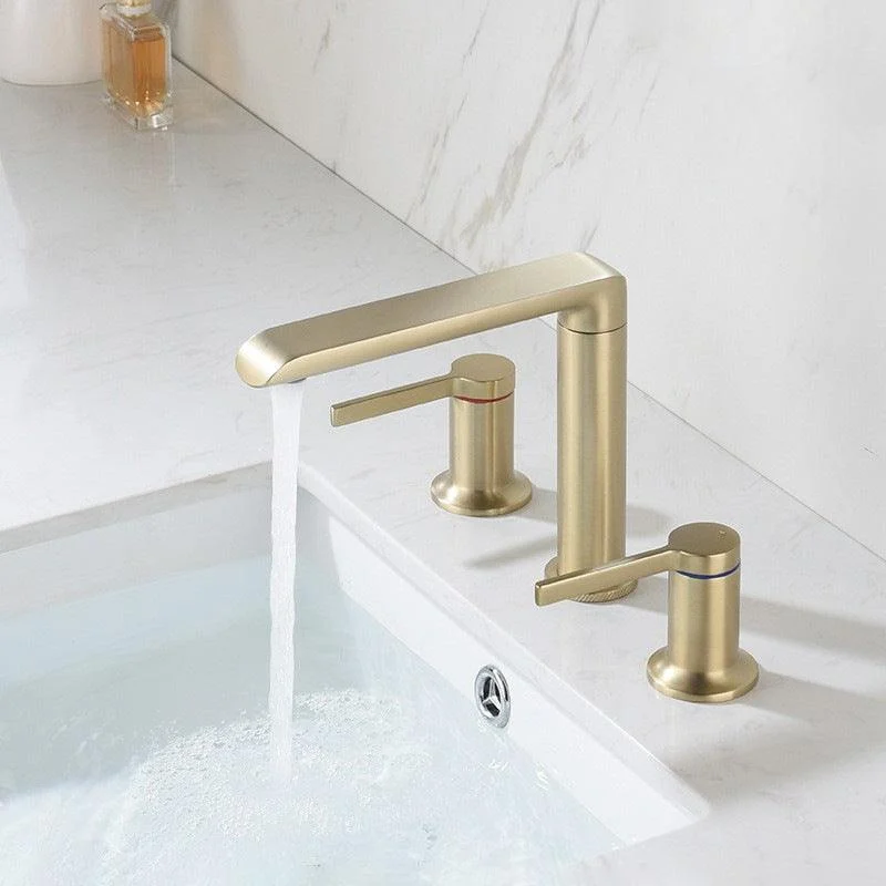 7.28" H Luxury Vanity Sink Tap 3-hole Circular Bathroom Tap -Bathlova