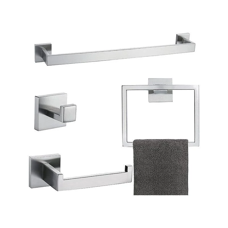 7-Piece Bath Hardware Set in Stainless Steel with Paper Holder/Robe Hooks/Towel Ring Bar -Bathlova