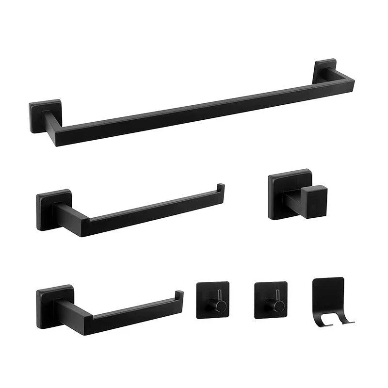 7-Piece Bath Hardware Set in Stainless Steel with Paper Holder/Robe Hooks/Towel Ring Bar -Bathlova