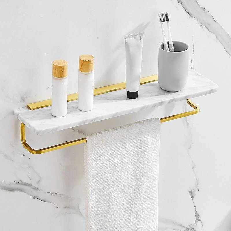 7 Piece Bathroom Accessory Set Marble and Metal Bathroom Hardware -Bathlova