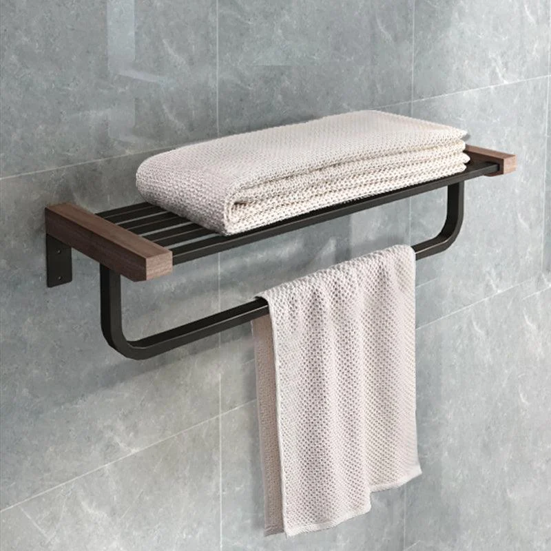 7-Piece Bathroom Accessory Set Metal Bathroom Set with Wood Accents -Bathlova