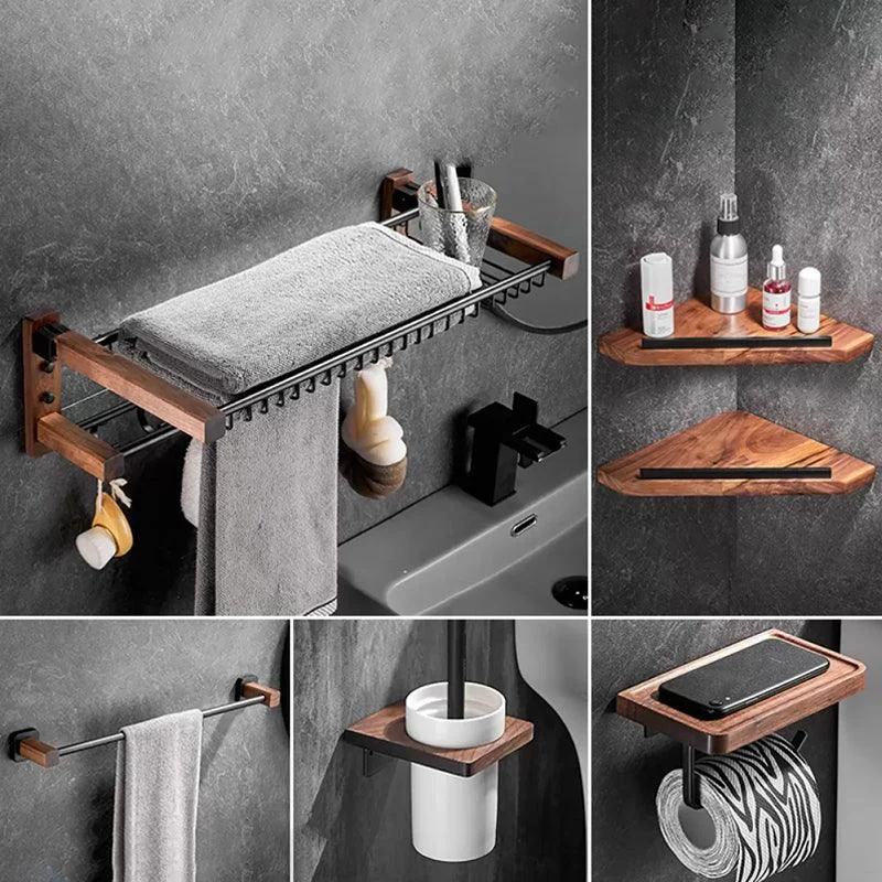 7 Piece Bathroom Accessory Set Wood and Metal Bathroom Accessories Hardware Set -Bathlova