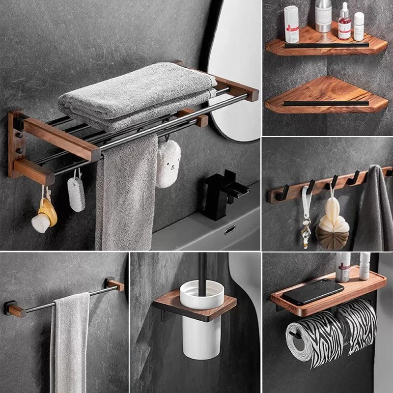 7 Piece Bathroom Accessory Set Wood and Metal Bathroom Accessories Hardware Set -Bathlova