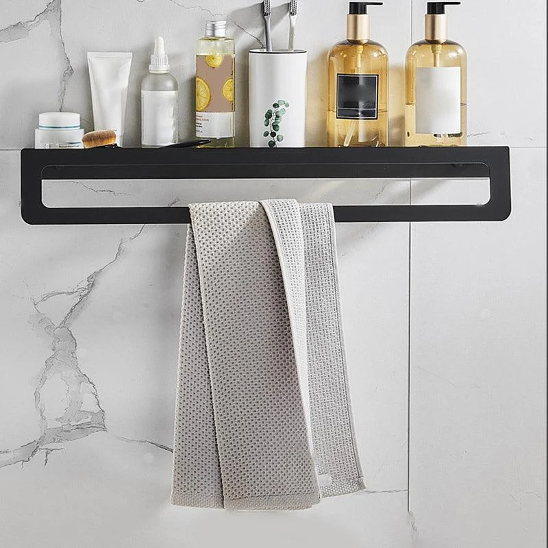 7-Piece Bathroom Hardware Set Matte Black/Gray with Bath Shelf/Towel Bar/Robe Hooks -Bathlova